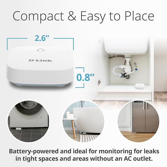 D-Link Add-on Remote Battery-Powered Water Leak Sensing Pod, Long-Range - Image 3