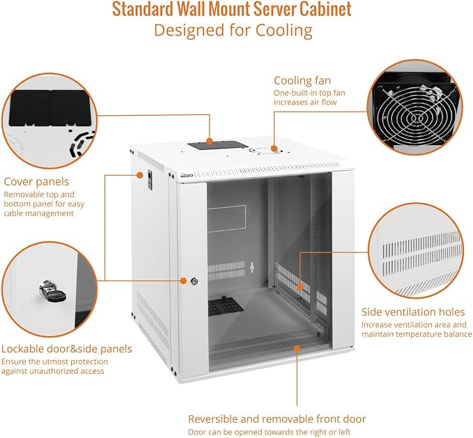 Tecmojo 12U Wall Mount Rack Network Cabinet - Image 3