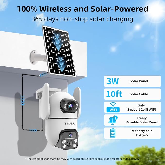 ESCANU Solar Security Cameras Outdoor Wireless, Cameras - Image 2
