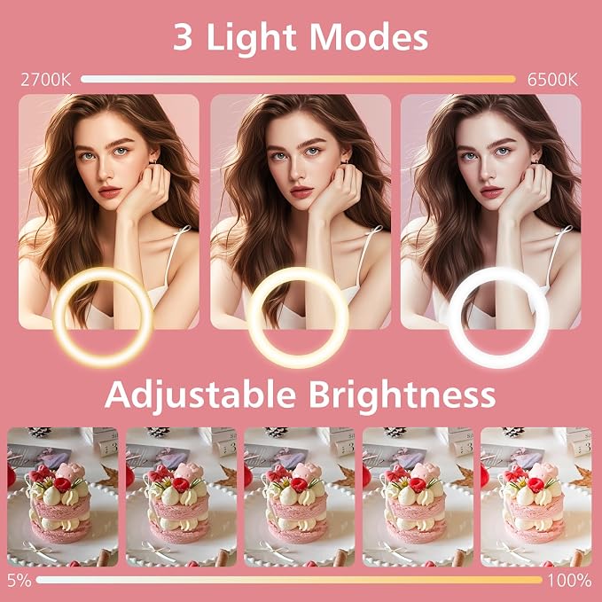 22" Large Ring Light with Stand, Foldable LED Big Ring Light Tripod - Image 3