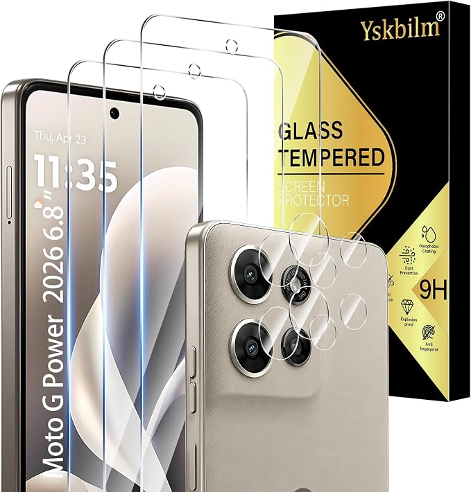 Designed for Motorola Moto G Power 5G 2026 Tempered Glass Screen Protector + by Unknown