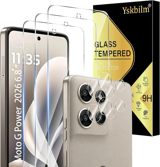 Designed for Motorola Moto G Power 5G 2026 Tempered Glass Screen Protector + by Unknown