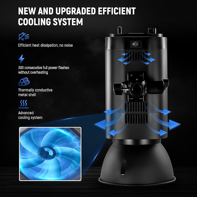 NEEWER 600Ws Studio Monolight Flash Light Kit: 2 Pack S101-300W PRO 5600K - Image 6