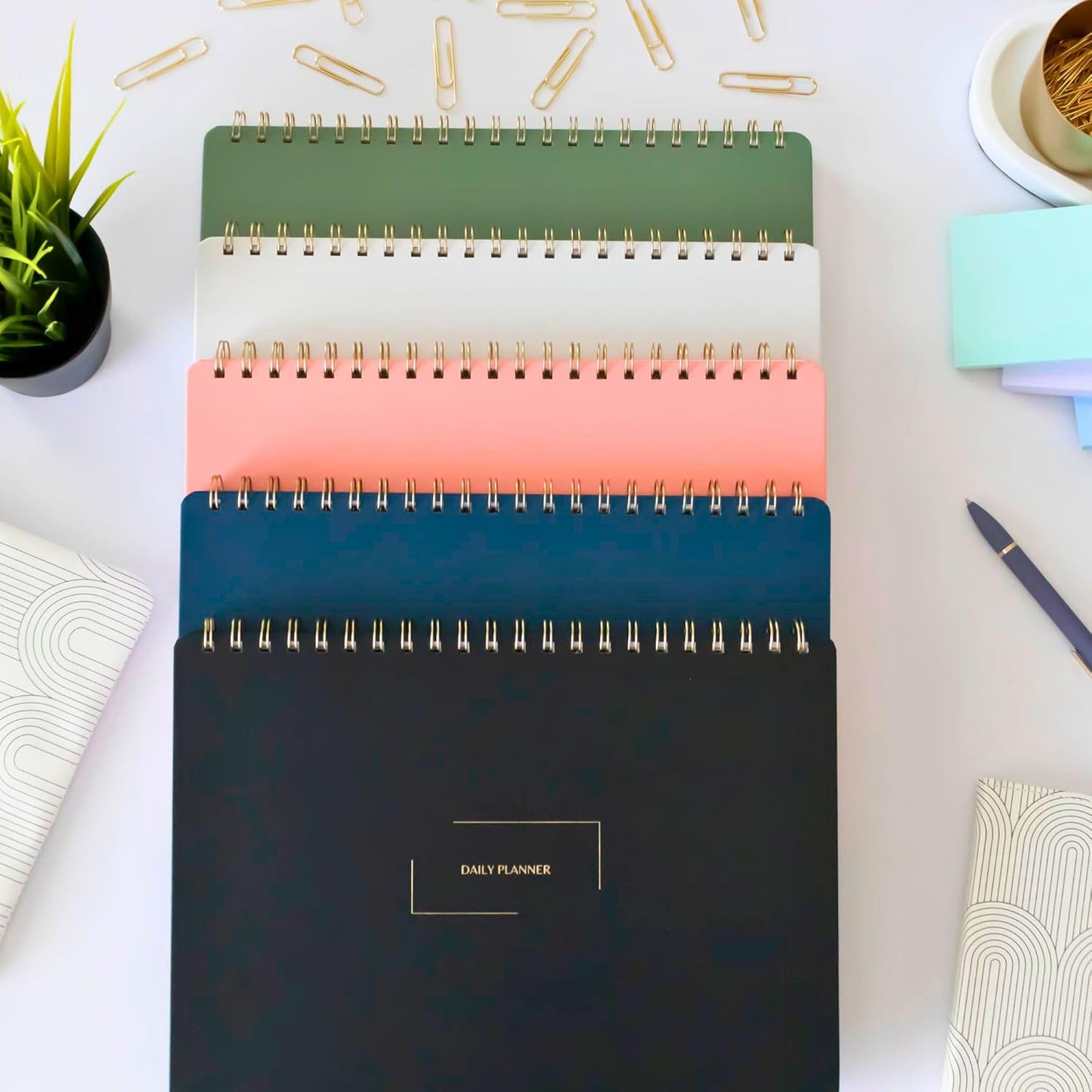 | Durable & Sleek | Undated Daily and Weekly Planner | 8.25" x 11.75" | To Do List Notebook for Work | Simple Design | Multiple Layouts | Planner and Notebook in One (Rust, Weekly Planner - Landscape)