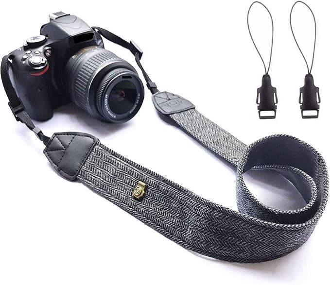 Camera Strap Canvas Black Shoulder Strap - Image 8