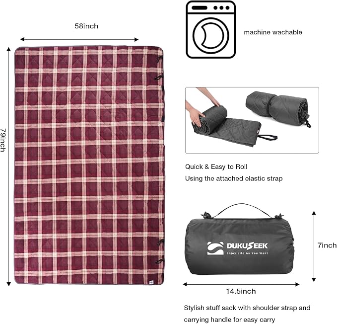 DUKUSEEK Large Camping Blanket - Image 4