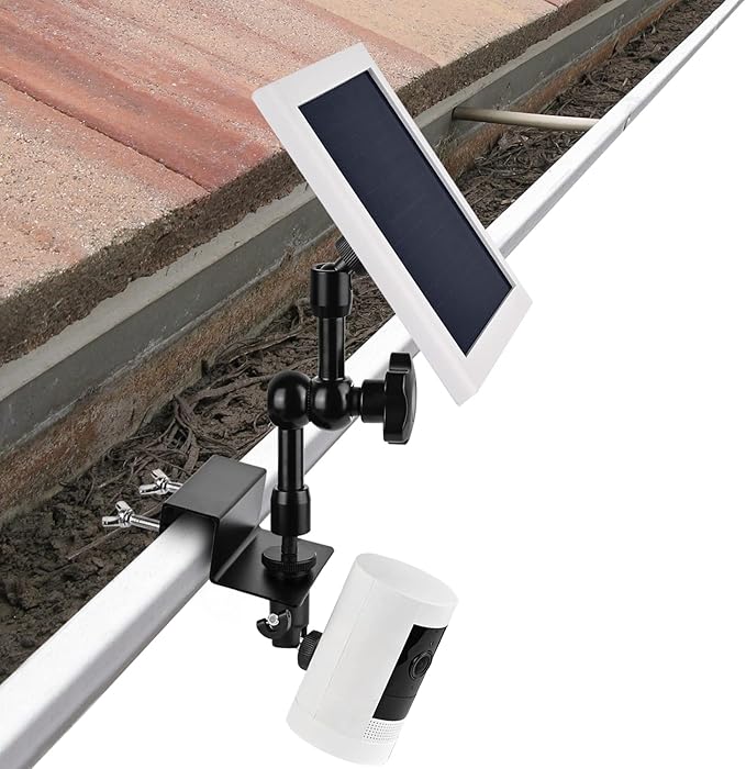 2-in-1 Gutter Mount for Solar Panel, Stick Up Cam Battery, Spotlight Cam and by ALERTCAM