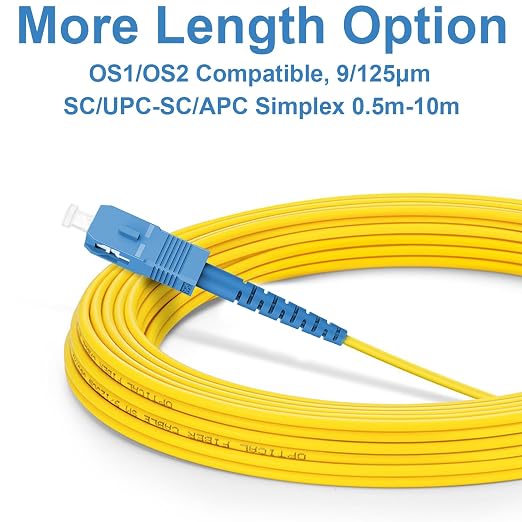 FLYPROFiber- 5m/16ft SC/UPC to SC/APC Fiber Optic Internet Cable, Single Mode - Image 3