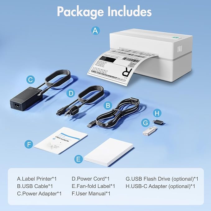 Bluetooth Thermal Shipping Label Printer: 4x6 Wireless Label Maker - Image 9