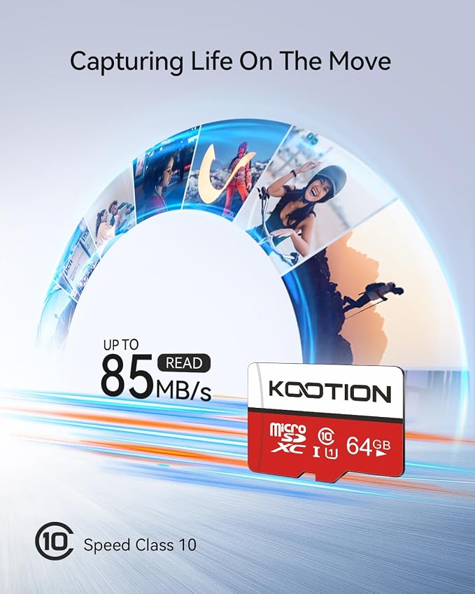 KOOTION 64GB Micro SD Card 2 Pack, Micro SDXC Memory Card Class 10 Micro SD - Image 2
