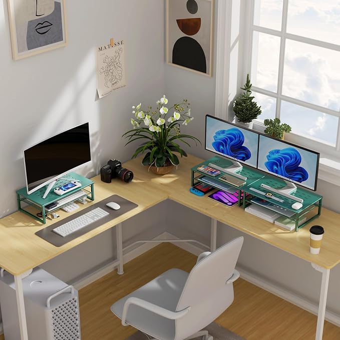 gianotter 2-Tier Metal Monitor Stand Riser, Desk Organizer - Image 7