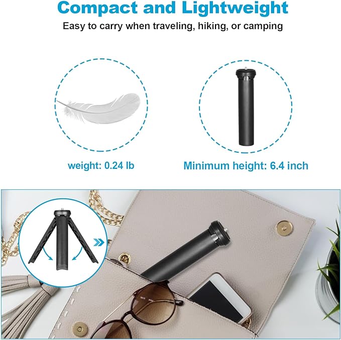NexiGo Lightweight Mini Tripod for Camera/Phone/Webcam, Extendable Stand - Image 7