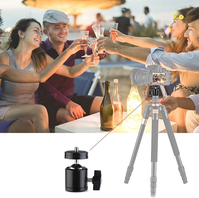 Universal 1/4" Swivel Mini Ball Head Screw Tripod Mount（2 Pack）, EszkozTA360 - Image 5