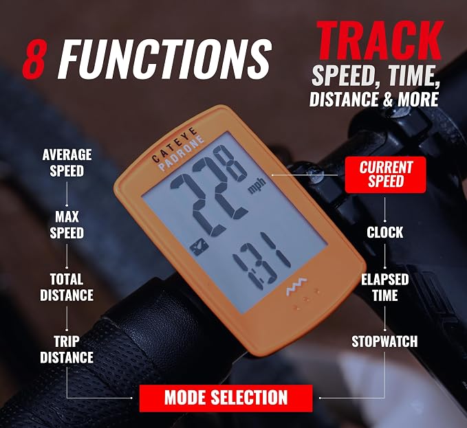 CATEYE Padrone Wireless Bike Computer – Oversized Display Cyclocomputer - Image 4