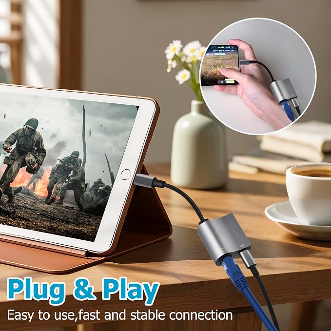 Lightning to RJ45 Ethernet Adapter Network Adapter, Support 10/100Mbps Ethernet - Image 4