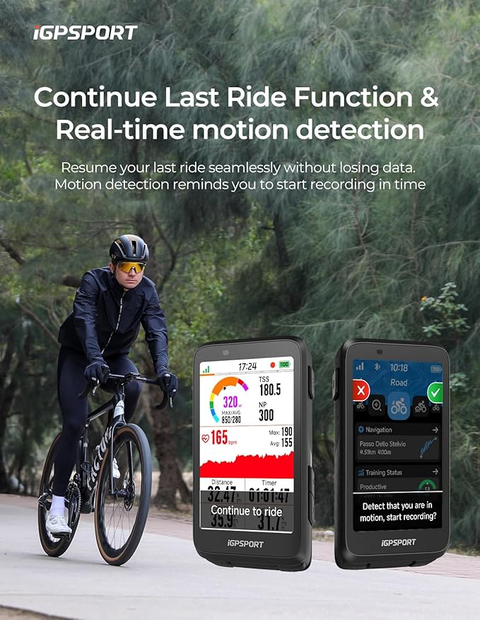 iGPSPORT BiNavi Bike Computer, 3.5‘’ Touch Screen Map Navigation Music Control - Image 5