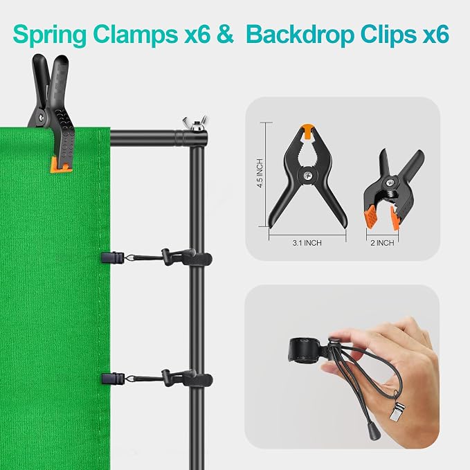 EMART Photography Lighting Kit, 7 x 10 FT Backdrop Stand - Image 6