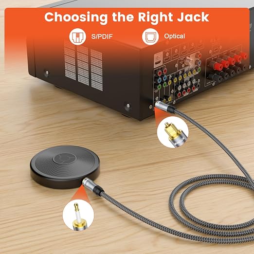 VANAUX Toslink to Mini Toslink Digital Optical Cable, S/PDIF Fiber Optic Audio - Image 3