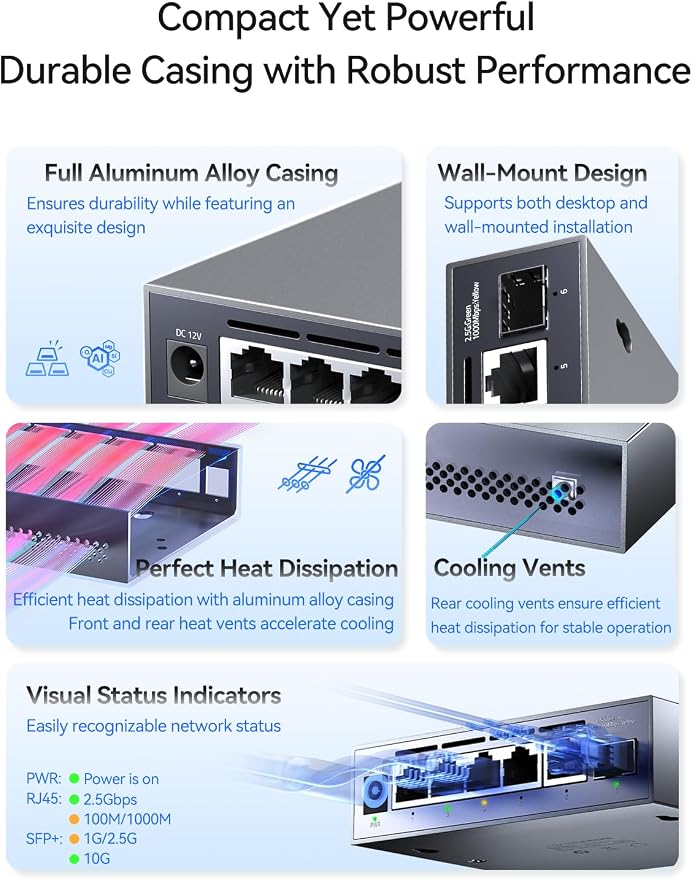 7 Port 2.5G Unmanaged Ethernet Switch - Image 5