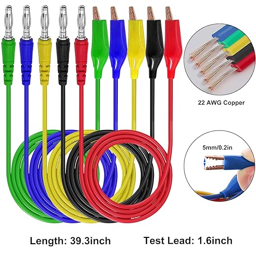 Linkhood 21PCS Back Probe Kit, Banana Plug to Copper Alligator Clip Automotive - Image 5