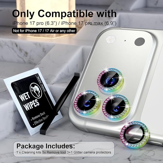 Choiche Compatible for iPhone 17 Pro/iPhone 17 Pro Max Camera Lens Protector - Image 2