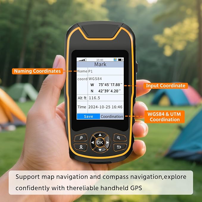 Handheld GPS for Hiking, Rugged and Waterproof Handheld GPS Navigator, 3.2" - Image 4
