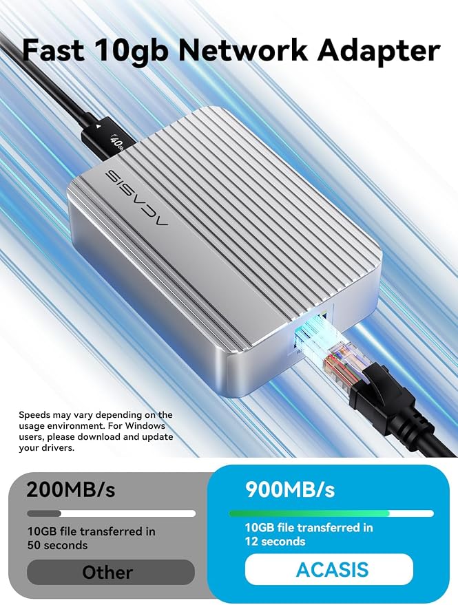 ACASIS USB4 to 10Gb Ethernet Adapter Aluminum Housing USB-C to 10 Gigabit - Image 2