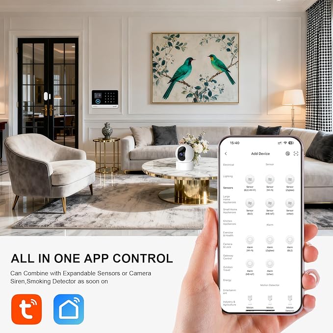 LWOHSI Home Alarm System with LCD Screen, Wireless Home Security Systems with - Image 3