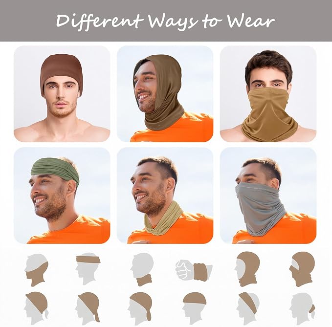 Geyoga 6 Pieces Summer UV Protection Cooling Neck Gaiter Face Clothing Neck - Image 4