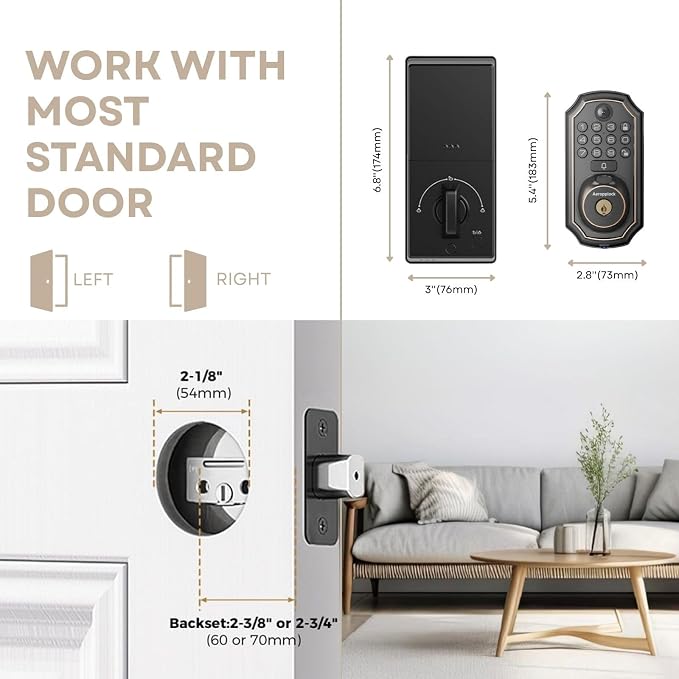 Fingerprint Door Lock Keyless Entry Door Lock Keypad Deadbolt Lock - Image 9