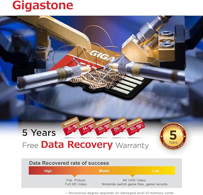 【5-Years Data Recovery】 GIGASTONE 256GB Micro SD Card, 4K Camera Pro, A2 V30 - Image 8