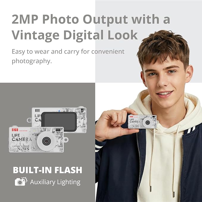 Mini Keychain Digital Camera, 1440P Video, 2MP Photos, 16GB Card, Type C - Image 5