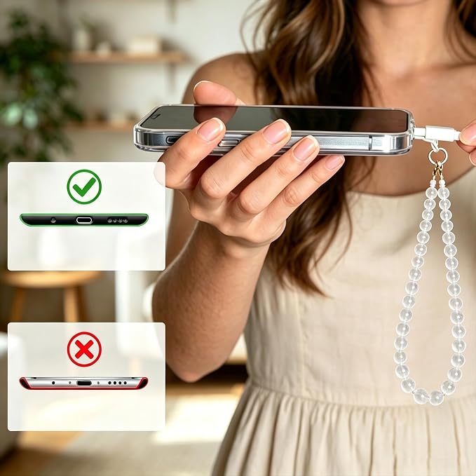Agate Beaded Phone Wrist Strap for Women Men Stone Beads Charm Handmade - Image 5