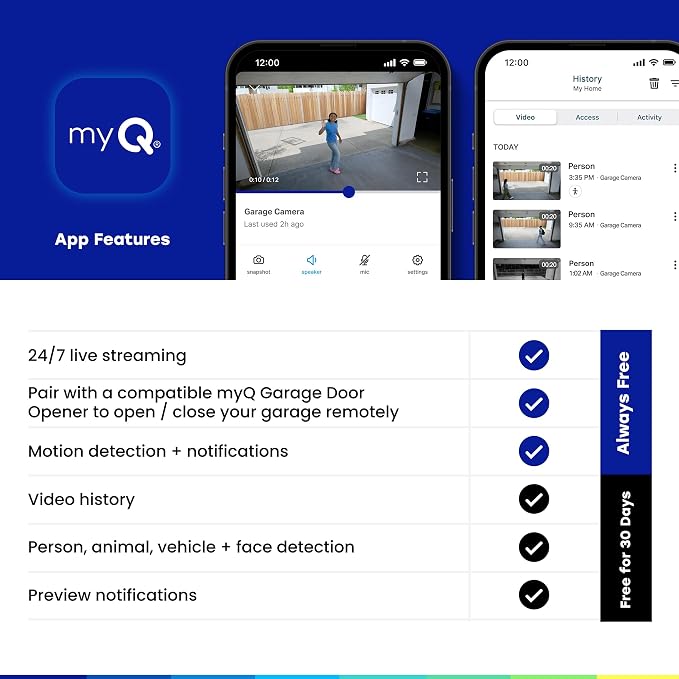 myQ Smart Garage Security Camera – 1080p HD Video, Night Vision, Motion - Image 10