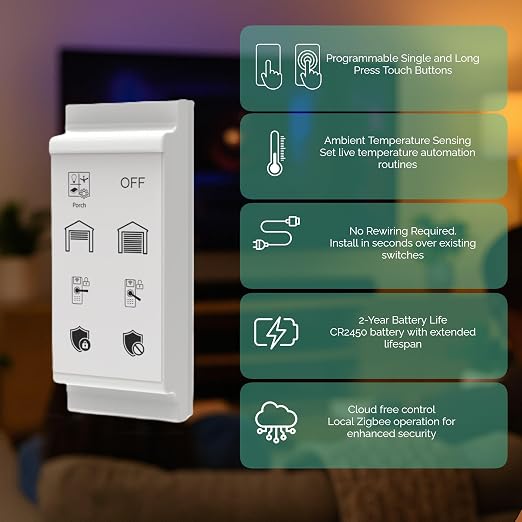 Slate Switch Zigbee 3.0 Smart Wall Button Remote, Works - Image 3