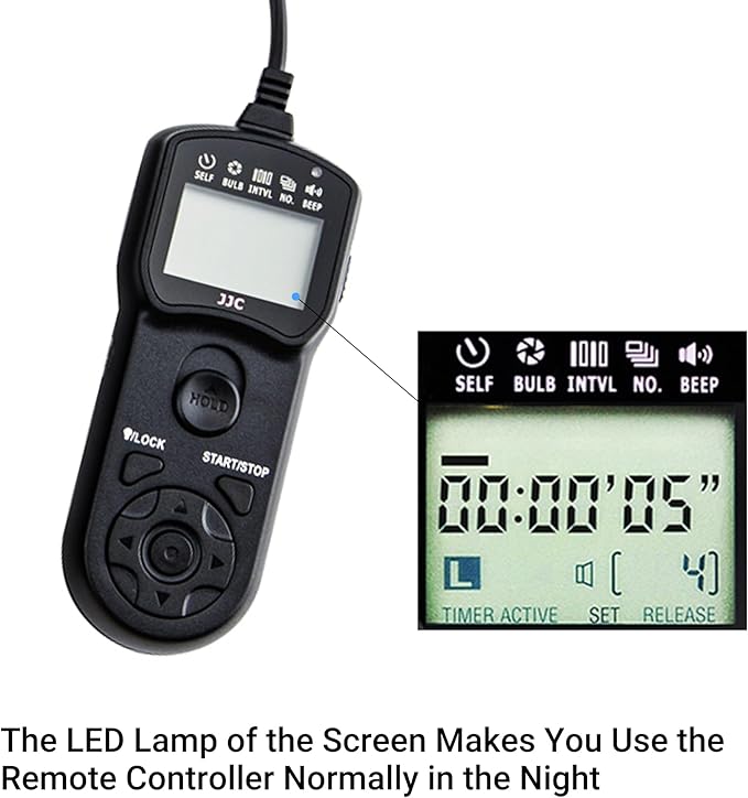 JJC Intervalometer Timer Remote Shutter Release Time Laspe - Image 7
