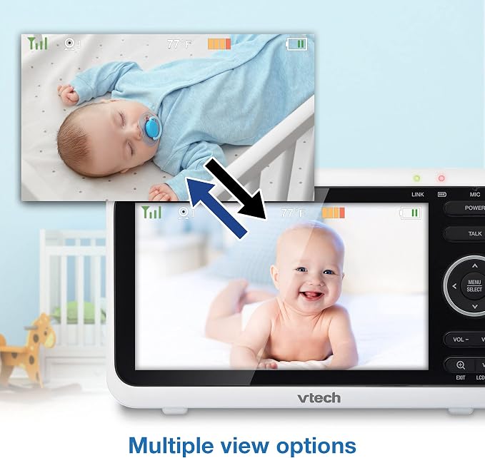 VTech Baby Monitor with 2 Cameras No WiFi & 5" Screen – Split-Screen, Patrol - Image 8