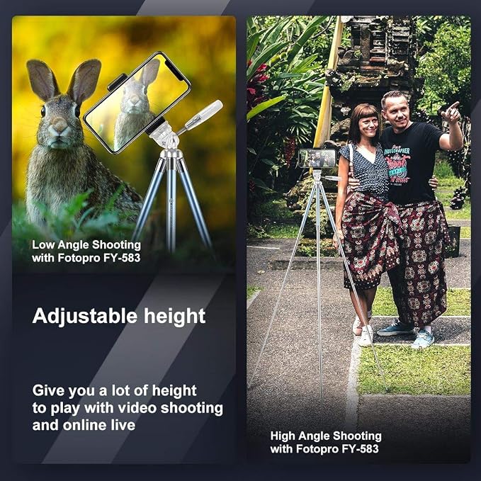 Fotopro 40 Inch Lightweight Phone Tripod Stand - Image 5