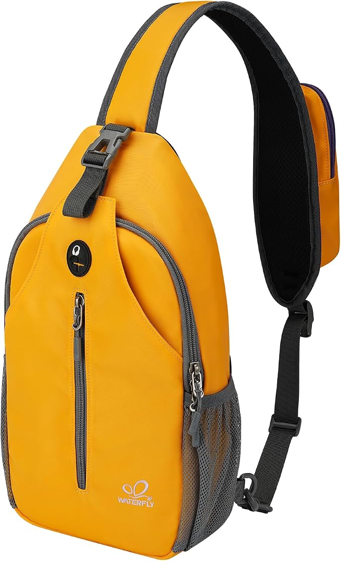 WATERFLY Crossbody Sling Backpack Sling Bag Travel Hiking Chest Bag Daypack by Waterfly