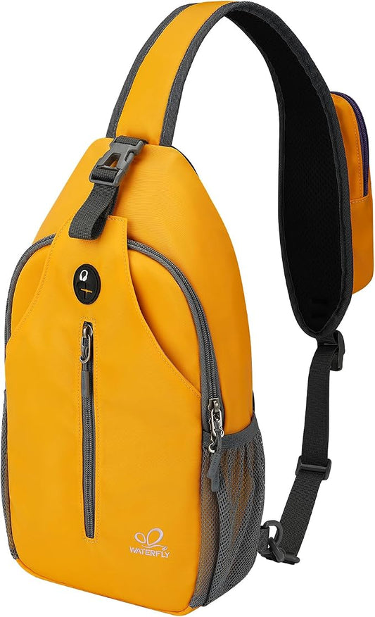 WATERFLY Crossbody Sling Backpack Sling Bag Travel Hiking Chest Bag Daypack by Waterfly