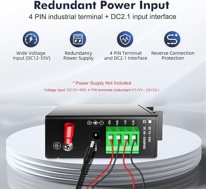 5 Port Mini Industrial Switch, 4 Ports and 1 Uplink, 10/100Mbps Fast Ethernet - Image 4