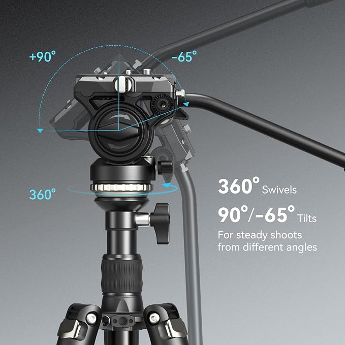 SmallRig CT210 Video Tripod, Professional Camera Tripod Compatible - Image 6