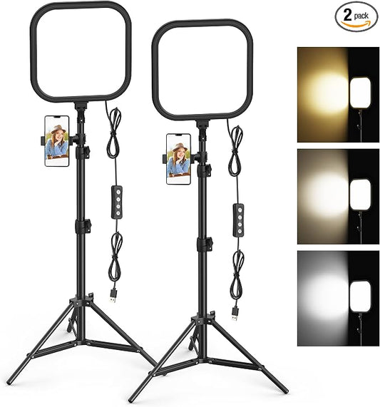 2Pack LED Video Light Kit, Hagibis 15W Photography Lighting Kit, 2500-8500K by Hagibis