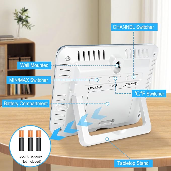 Urageuxy Weather Station Wireless Indoor Outdoor Thermometer - Image 6