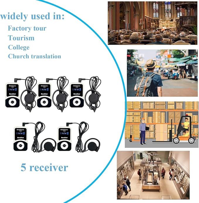 Retekess T131 Tour Guide System Receiver, Church Translation System, Compatible - Image 9