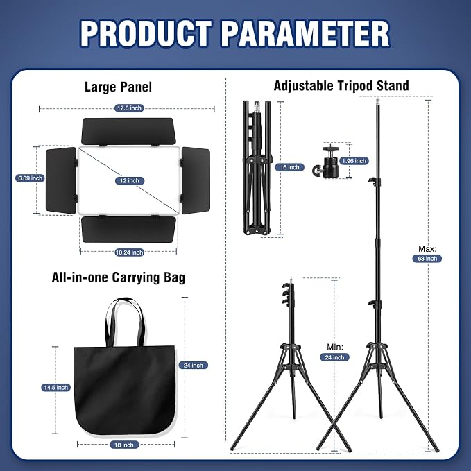 2 Pack LED Video Light Kit - Image 7