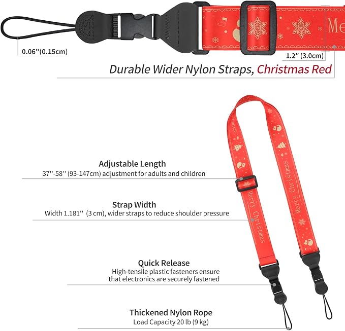 FIEIL 5Pcs Christmas iPad Strap, Adjustable Camera Neck Strap, Comfortable - Image 6