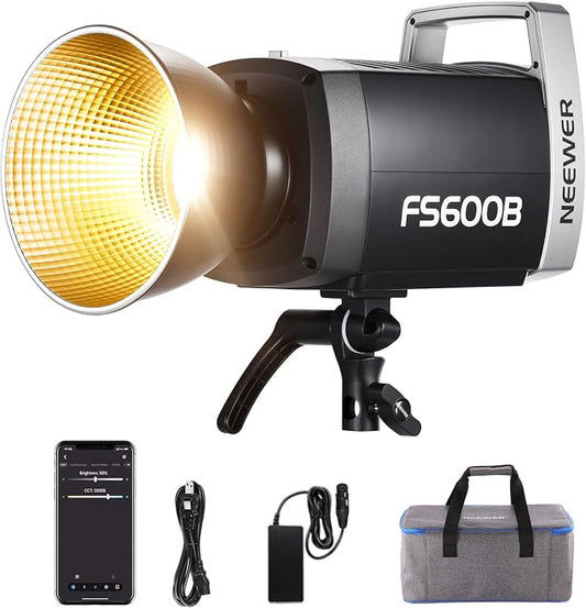 NEEWER 600W LED Studio Video Light 2.4G/APP Control 87100Lux/1m, 2700K-6500K Bi by Neewer