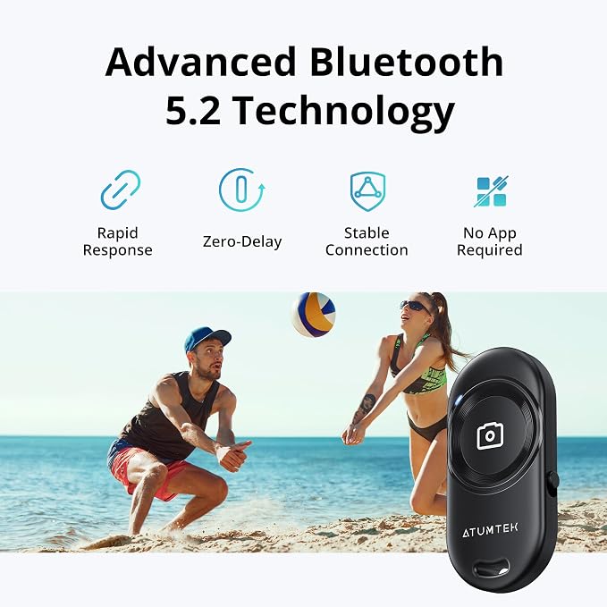 ATUMTEK Camera Remote Shutter for iPhone and Android Smartphones, Wireless - Image 2