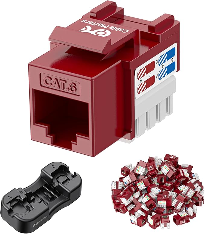 Cable Matters 25-Pack 10Gbps Cat6 Keystone Jacks, RJ45 Keystone Jack, Ethernet by CableMatters